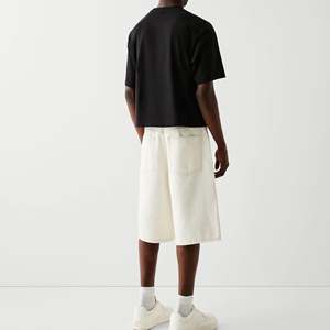 Manufacturer 250GSM Solid Blank <b>Box</b> Tee <b>Drop</b> Shoulder Boxy Fit Oversized Heavyweight Knitted 100% Cotton Men's T-Shirt - Product Image 6