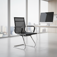 Chaise de bureau moderne avec dossier en maille et structure métallique, hauteur et accoudoirs réglables, pour bureau à domicile