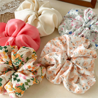 Chouchous élastiques en satin doux et brillant, motifs floraux et agrumes, accessoires pour queue de cheval, pour usage quotidien, fêtes et mariages
