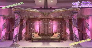 Mandap คริสตัลงานแต่งงานสไตล์บอลลีวูด,ชุดจัดงานแต่งงานทำจากคริสตัลไฟเบอร์สีทองดีไซน์ทันสมัยสไตล์ลอนดอนจากหมู่เกาะฟิจิ - Product Image 5