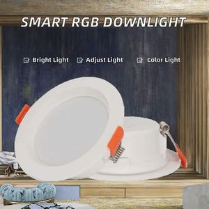 Smart 4 Inch <b>LED</b> <b>Ceiling</b> <b>Light</b> RGBW <b>Dimmable</b> Recessed Lighting with Tuya App Compatible with Alexa and for Home Office - Product Image 2