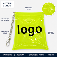 Dompet Koin PVC Transparan Logo Kustom Tas Penyimpanan Mini Kartun Cetak Kustom Dompet Nol Kustom Kantong Kunci Earphone