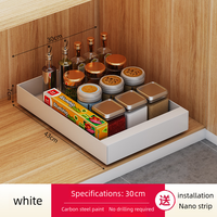 Organisateur de rangement coulissant à un niveau en acier au carbone pour sous-évier, pour assiettes et bols, tiroirs de rangement pour armoire