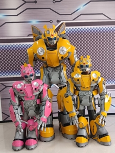 <span class=keywords><strong>Bumblebee</strong></span> rose transformateurs Robot mascotte Costume pour filles Robot habiller fête plaisir Bumble Bee Robot Costume Costume - Product Image 4