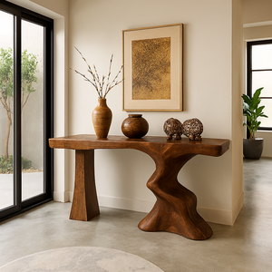 Mesa Consola de Madera Sólida Hecha a Mano, Moderna y de Lujo, Mueble Decorativo para Entrada de Casa u Hotel, Elegante Adorno para Sala de Estar - Product Image 2