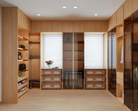 Lesso Home Dressing sur mesure avec portes vitrées latérales, verre teinté et tiroirs de rangement pour villa