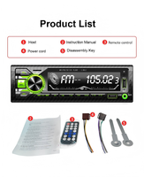 Lecteur MP3 universel pour voiture SUN-RISE 1 DIN, FM, BT, AUX, USB, 4 RCA, autoradio haute puissance, radio LED, enregistreur audio