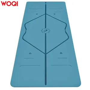 Woqi Matras Yoga Olahraga, Matras Yoga Tpe Kustom Kebugaran Gym 6Mm Ramah Lingkungan Profesional