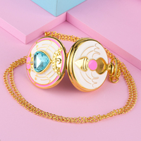 Sakura Magical Girl Japon Anime Montre De Poche Avec Collier Chaîne Pendentif pour Cosplay Cadeau