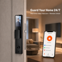 Kunci Pintu Digital Pintar Premium untuk Hunian, Berbagai Metode Pembukaan, Keamanan Tinggi Tuya, Tanpa Kunci
