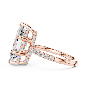 Bagues en diamant, bague de fiançailles, or massif 14 carats, diamant de laboratoire taille marquise, taille brillant rond, collection de bijoux en diamant - Product Image 5