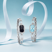 Montre à quartz pour femme Mark Fairwhale, cadran ovale avec zircon, bracelet en métal, étanche 30m, mini montre-bracelet 18mm FW-3007
