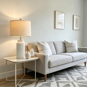 Lampe de Table en céramique E27, Source de lumière Led, contrôle par interrupteur, lampe de chevet pour chambre à coucher, Style minimaliste nordique - Product Image 2