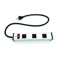 PDU-Steckdosenleiste mit 3 AC-Steckdosen und Schalter, Überspannungsschutz, PDU-Stromverteiler für Rack-Montage