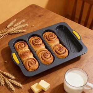 4-Slot Heat Resistant <b>Silicone</b> Loaf Pan Molds Toast & Cooking Baguette Pan <b>Baking</b> <b>Silicone</b> Mold Cake Tools - Product Image 6