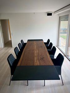 Offre Spéciale Live Edge USA Dalle d'arbre de <span class=keywords><strong>noyer</strong></span>/pluie Bureau Table de réunion de conférence Extra Large Table de salle à manger en dalle de bois <span class=keywords><strong>massif</strong></span> - Product Image 5