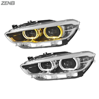 Phares LED ZENB pour BMW Série 1 F20 2015-2018, mise à niveau avec DRL jaunes et blancs, phares à double lentille convertibles