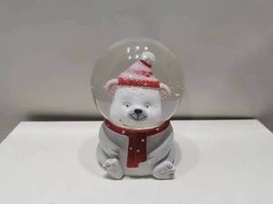 <strong>Wholesale</strong> Pink Resin Crafts Souvenir Bear Unicorn Custom Handmade Hand-painted <strong>Snow</strong> <strong>Globe</strong> Christmas Water <strong>Globes</strong> with Music LED - Product Image 3