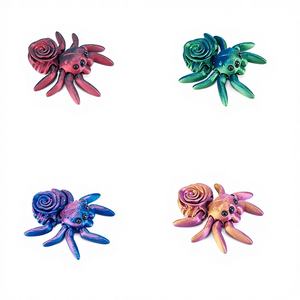 Araignée-rose articulée imprimée en 3D, en PLA et soie, jouet cadeau Kawaii, décoration de bureau, breloque de sac à main, accessoire - Product Image 3