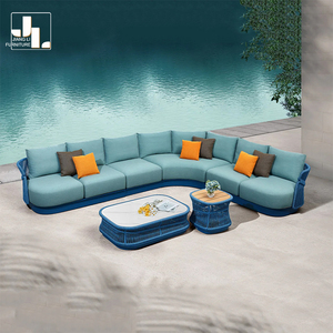 أثاث فندق حديث خارجي بإطار من الألومنيوم مقاوم للماء من قماش الفيلا حديقة الفناء أثاث مفتوح في الهواء الطلق - Product Image 2