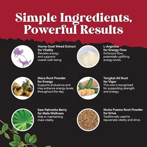 Capsules OEM de Maca et Tongkat Ali pour le soutien des performances masculines adultes - Extrait d'Herbe cornée de chèvre - Déconseillé aux femmes enceintes - Product Image 3