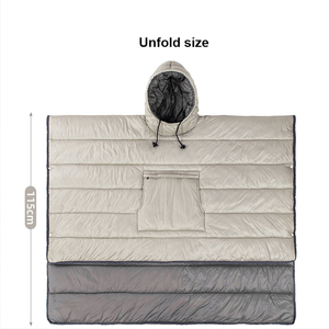 Impermeabile all'aperto personalizzato inverno con cappuccio poncho camp escursionismo <span class=keywords><strong>sacco</strong></span> <span class=keywords><strong>a</strong></span> <span class=keywords><strong>pelo</strong></span> mantello indossabile felpa con cappuccio <span class=keywords><strong>coperta</strong></span> - Product Image 2