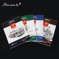 Panwenbo 24 feuilles 160gsm 9 "x 12" carnet de croquis dessin blocs de papier couverture rigide carnet de croquis en spirale