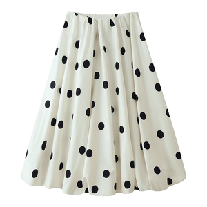 PB&ZA Falda <span class=keywords><strong>Midi</strong></span> de Mujer con Estampado de Ondas, Nueva Colección Verano 2026, Estilo Chic Vintage, Falda Tipo Skort de Cintura Alta para Mujer - Product Image 1