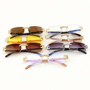 Gafas de Sol de Lujo Vintage 2022 sin Montura, Gafas de Sol con Diamantes para Mujer, Lentes con Protección UV400, Gafas sin Marco - Product Image 4