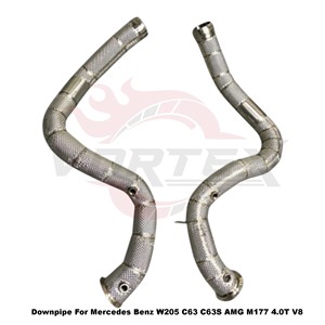 Vortex SS304 Heat Shielded Downpipe System for Mercedes Benz W205 C63 C63S AMG M177 4.0T V8 2015-2021 Motorsport Tuning <b>Kits</b> - Product Image 2