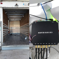 Lector de Techo RFID UHF de 4 Puertos y Antena con Alcance de hasta 25m, 915 MHz, Aluminio, ISO18000-6C para Inventario de Gabinetes
