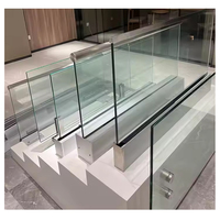 Balustrade en verre sans cadre HDSAFE moderne avec base en aluminium en forme de U pour balcon extérieur, terrasse, escalier