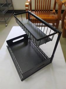 Fabrication de supports de rangement personnalisés pour cuisine salle de bain sous évier organisateur de fournitures de nettoyage rangement à 2 niveaux en fil métallique - Product Image 6