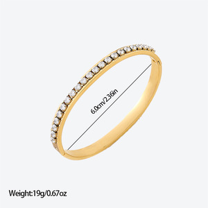 Gioielli da Donna all'Ingrosso, Bracciali e Braccialetti in Acciaio Inossidabile Placcato <span class=keywords><strong>Oro</strong></span> 18k con Zirconi Incastonati - Product Image 5