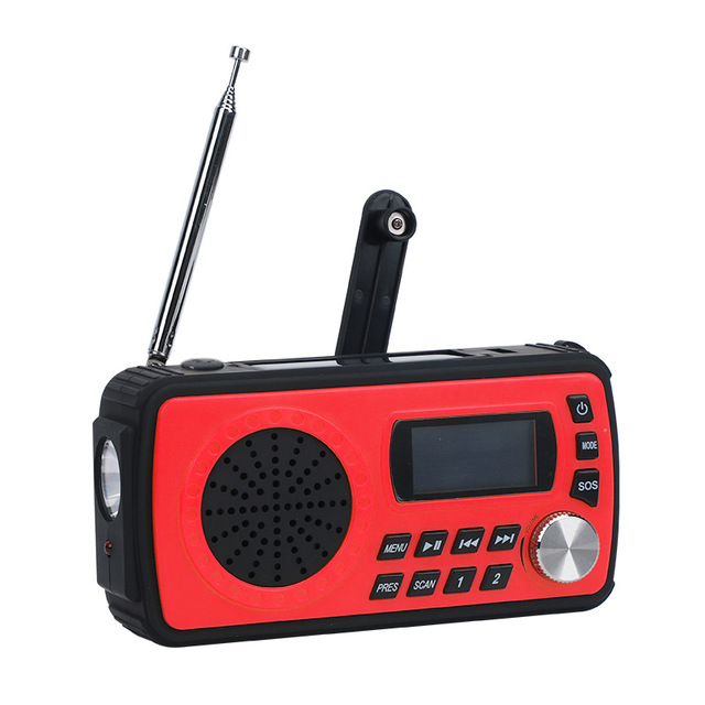 Emergency Solar BT Radio AM FM DAB NOAA Weather Alert Hand Crank Dynamo 4000mAh Power Bank LED Flashlight SOS Outdoor Survival