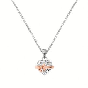 Heart Cut Zircon Jewelry <b>Set</b> 925 <b>Silver</b> Rhodium Plated <b>Necklace</b> Ring <b>Earrings</b> Women Romantic Engagement Party Style - Product Image 5