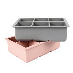 Bandeja de Hielo Cuadrada Grande de Silicona de Grado Alimenticio para el Hogar, Antiderrames, Fácil de Desmoldar, con Cuatro/Seis/Ocho Rejillas, Venta Caliente 2024 - Product Image 1