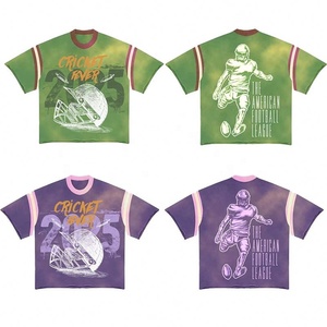 Goutte d'épaule Patchwork Distressed Brodé Applique Crop Boxy Fit Tshirt Femme Y2K Hommes Tshirt - Product Image 3