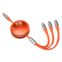 Câble d'alimentation rétractable personnalisé 3 en 1 pour téléphone portable, câble de données USB, chargeur rapide, ensemble de câbles de données avec logo, cadeau d'affaires de luxe