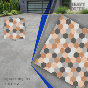 Dalles de parking vitrifiées émaillées 400x400mm 12mm à motif unique, semi-mates, antidérapantes pour revêtements de sol extérieurs - Product Image 4