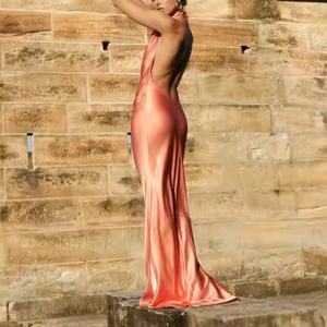 Nouvelle arrivée, robe de bal élégante et modeste de haute qualité, personnalisée, sexy, sans manches, taille fine, robe de soirée droite en satin - Product Image 3