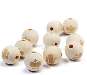 Juguetes para bebés Llaveros Decoración Láser sin terminar Cuentas sueltas Cuentas de madera DIY Lotus Natural No pintado 20mm Madera Estándar Bueno CN;GUA - Product Image 3