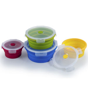 Lonchera Redonda Plegable Apta <span class=keywords><strong>para</strong></span> Alimentos - 350/500/800/1200 ml, Resistente al Calor hasta 230 ° C, Impresión de Logotipo Personalizado Disponible - Product Image 2