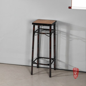 <b>Bamboo</b> Flower Stand Rectangular Lacquered Red <b>Bamboo</b> <b>Table</b> For Indoor Plant Display Storage Rack - Product Image 4