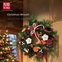 Model Perakitan Bentuk Karangan Bunga Natal Klasik Mould King, Cocok untuk Dekorasi Liburan, Ornamen Hadiah Natal