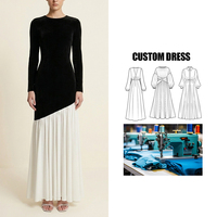 Nouvelle Robe Sexy Slim à Manches Longues Style Européen Américain, Couleur Contrastante, Mode Décontractée, Automne Hiver