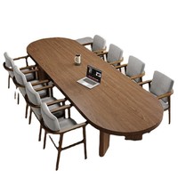 Table de conférence contemporaine réglable en MDF pour immeuble de bureaux, usage commercial, mobilier de bureau