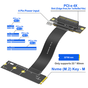<span class=keywords><strong>M</strong></span>.2 NVMe مفتاح <span class=keywords><strong>M</strong></span> إلى بسي 4X محول تحويل ترقيات سطح المكتب إلى الكمبيوتر المحمول بسي 1x/4x/8x/16x فتحات مع كابل الطاقة 4 دبوس المدرجة - Product Image 2