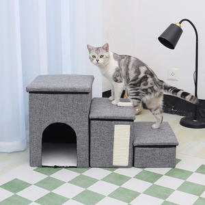 Große Haustiertreppen mit Stauraum, Hundekletterleiter, Faltbares Hundebett, Rutschfeste Katzensofa-Stufen, Katzenbett - Product Image 1