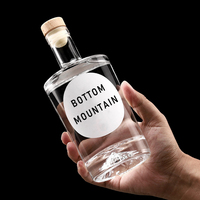Bouteille en Verre Vide pour Liqueur et Spiritueux Wilk-Custom Fond Montagne 375ml 500ml 700ml 750ml 1000ml pour Whisky, Gin, Rhum, Vodka, Tequila